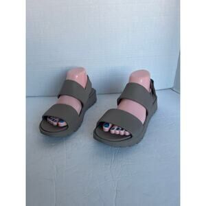 Skechers Taupe Foamies Arch Fit Platform Footsteps Rugged Soles Velcro Closure 9